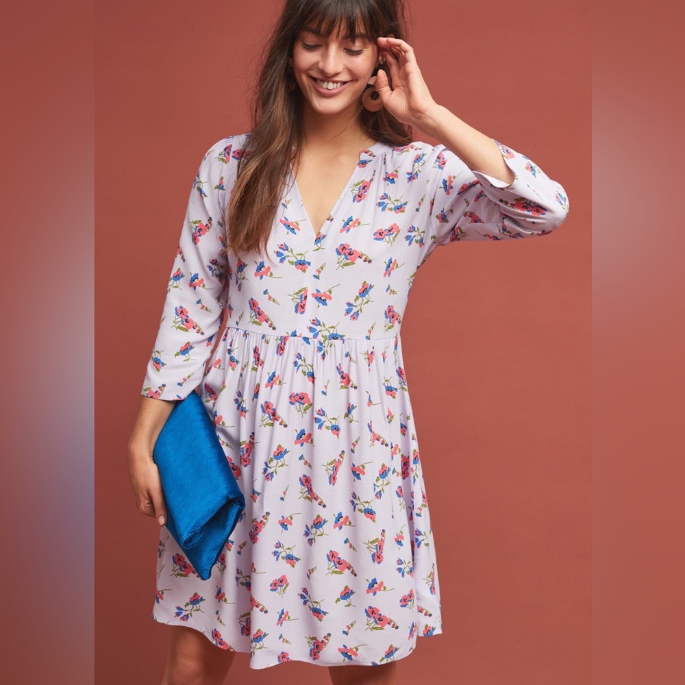 Anthropologie Maeve Juno Floral Printed Dress Size‎ X-Small